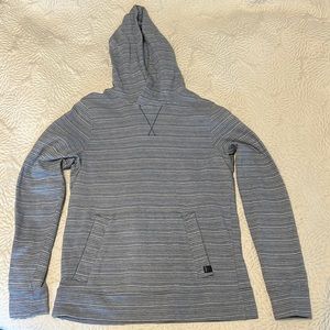 Blue Prana Hoodie Sweatshirt Medium Blue and White Stripes